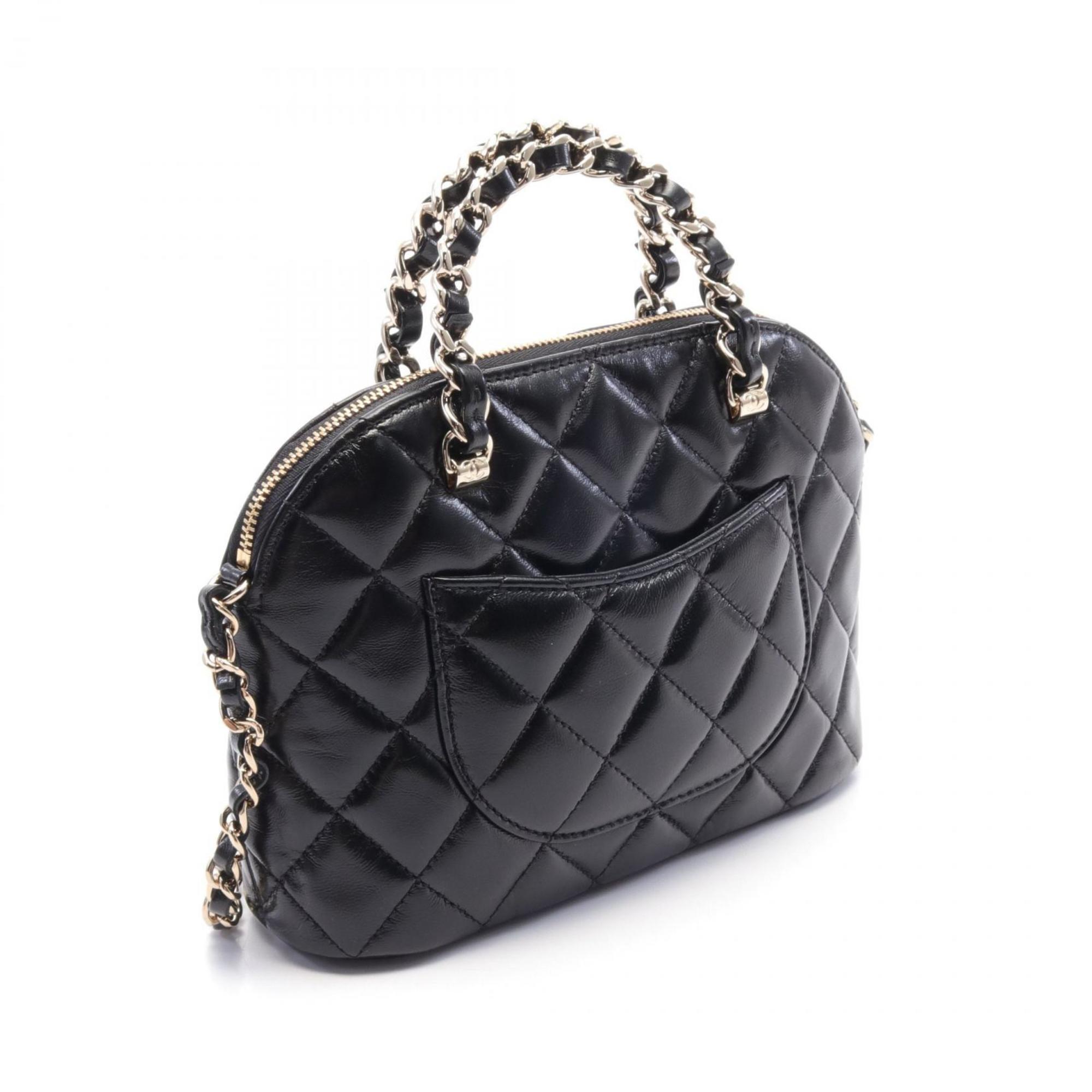 CHANEL Matelasse Shoulder Bag Leather Women's Black AS5130