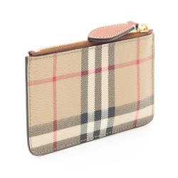 Burberry Check Wallet/Coin Case Wallet Coated Canvas Leather Women's Beige Multicolor 8094428