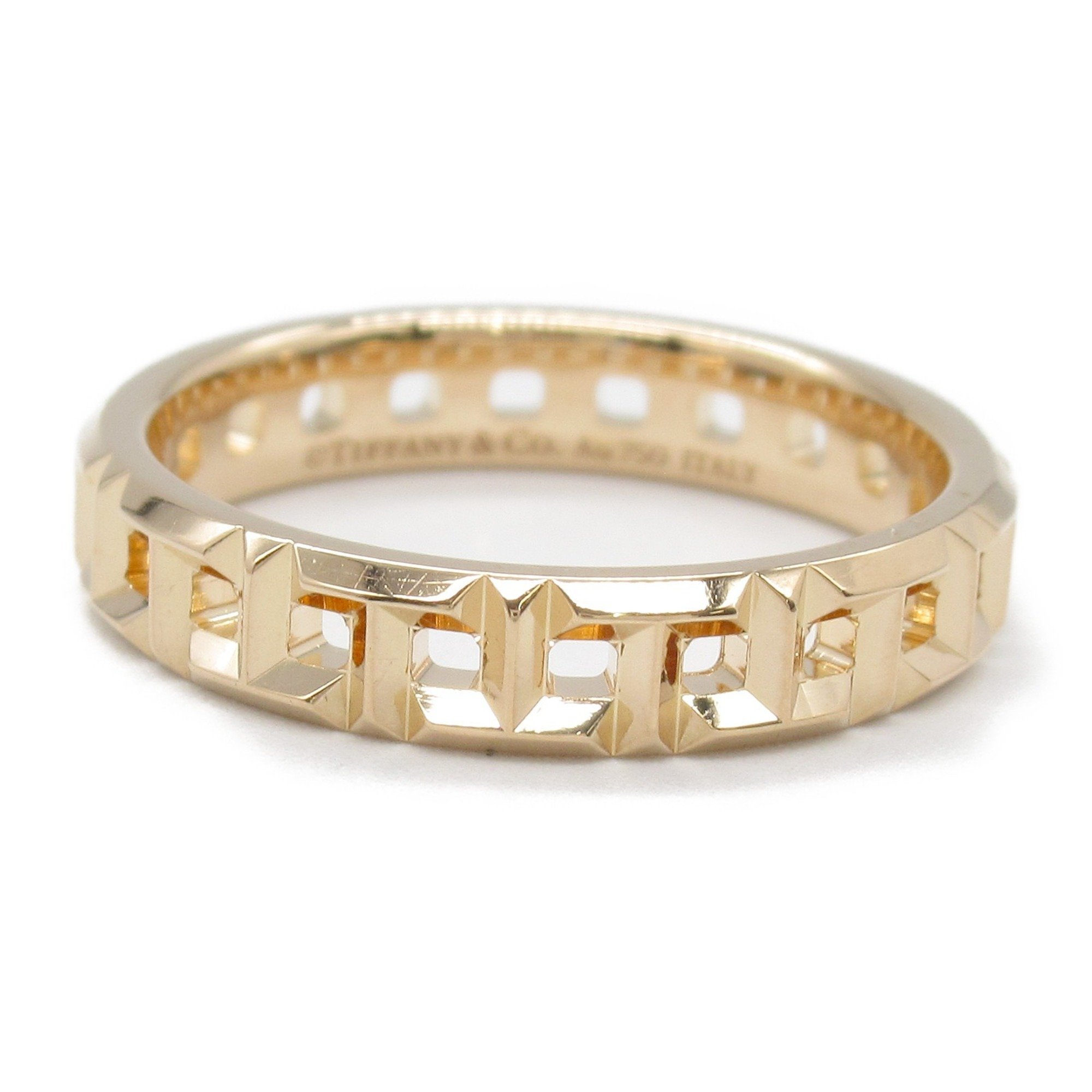 Tiffany & Co. T True Narrow Ring, K18PG (pink gold), ladies' gold