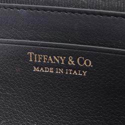 Tiffany & Co. Round Long Wallet Leather Women's Black