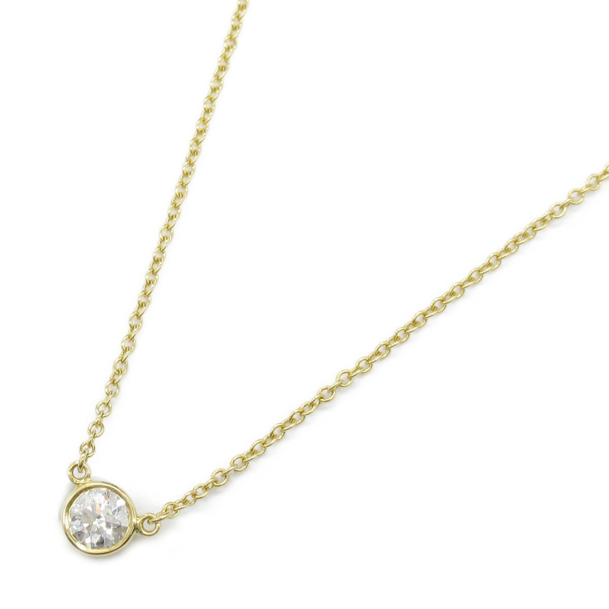 Tiffany & Co. By the Yard Necklace, K18 (yellow gold), diamond, ladies, clear