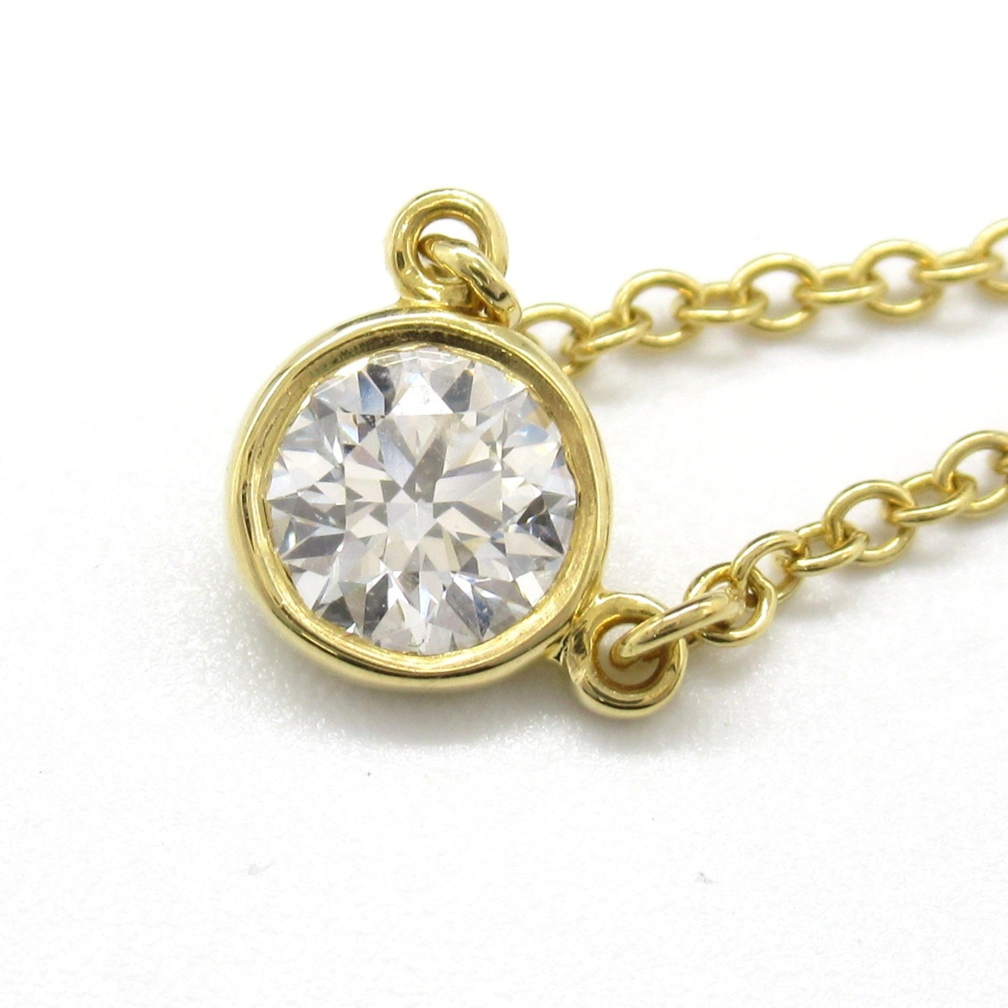 Tiffany & Co. By the Yard Necklace, K18 (yellow gold), diamond, ladies, clear