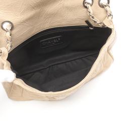 CHANEL Matelasse Shoulder Bag, Leather, Women's, Beige