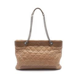 CHANEL Matelasse Tote Bag Leather Women's Brown