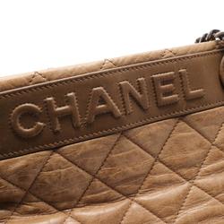 CHANEL Matelasse Tote Bag Leather Women's Brown