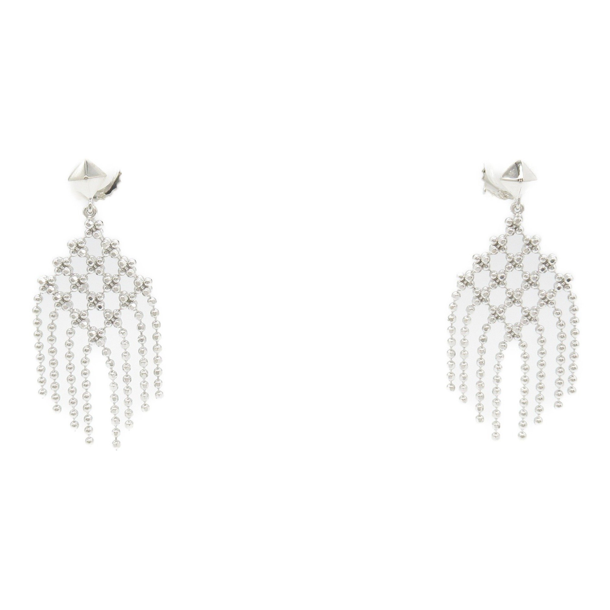 Tiffany & Co. Mesh Ball Earrings, K18WG (White Gold), Women's, Silver