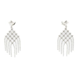 Tiffany & Co. Mesh Ball Earrings, K18WG (White Gold), Women's, Silver