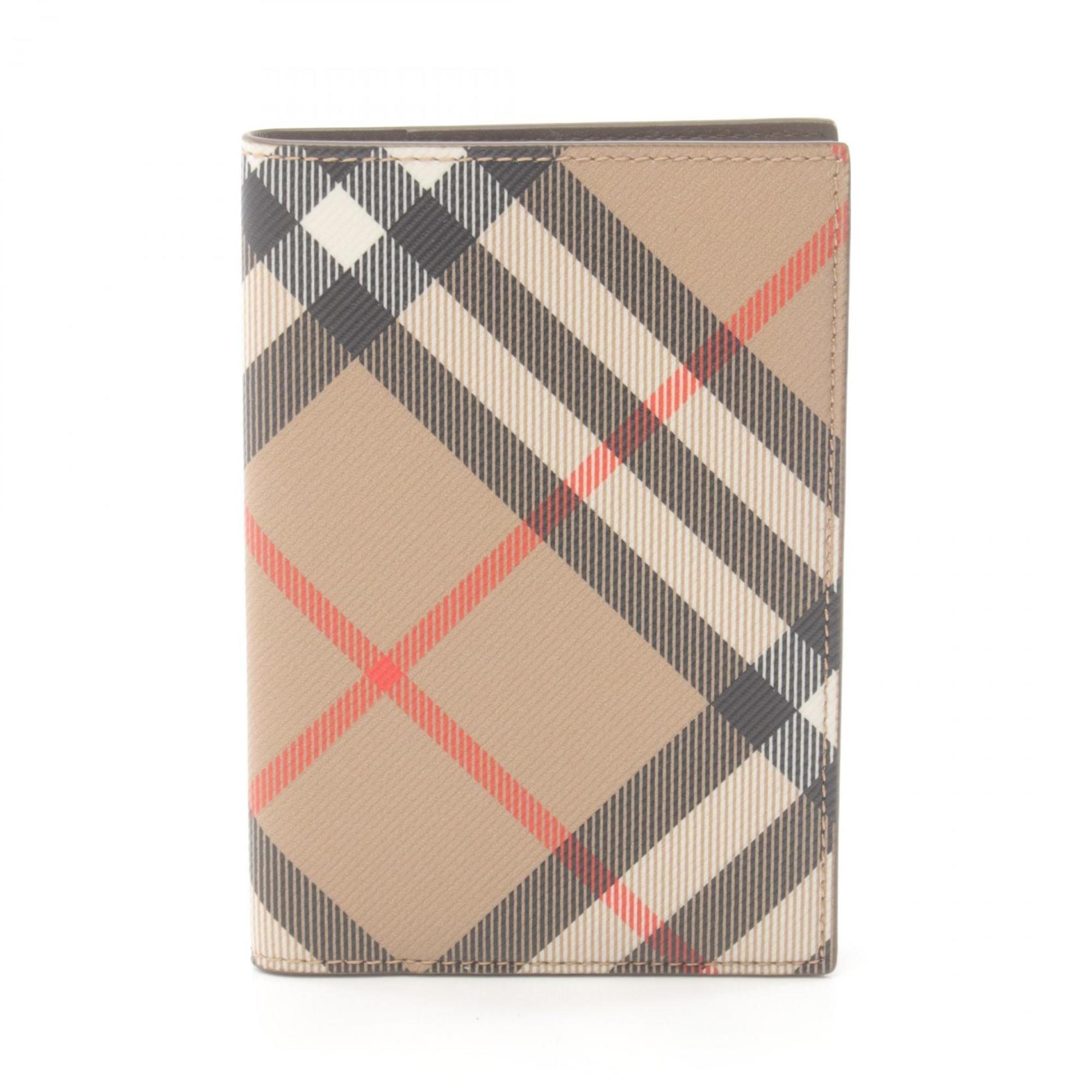 Burberry Check Business Card Holder/Card Case Coated Canvas Men's Women's Beige Multicolor 8091916