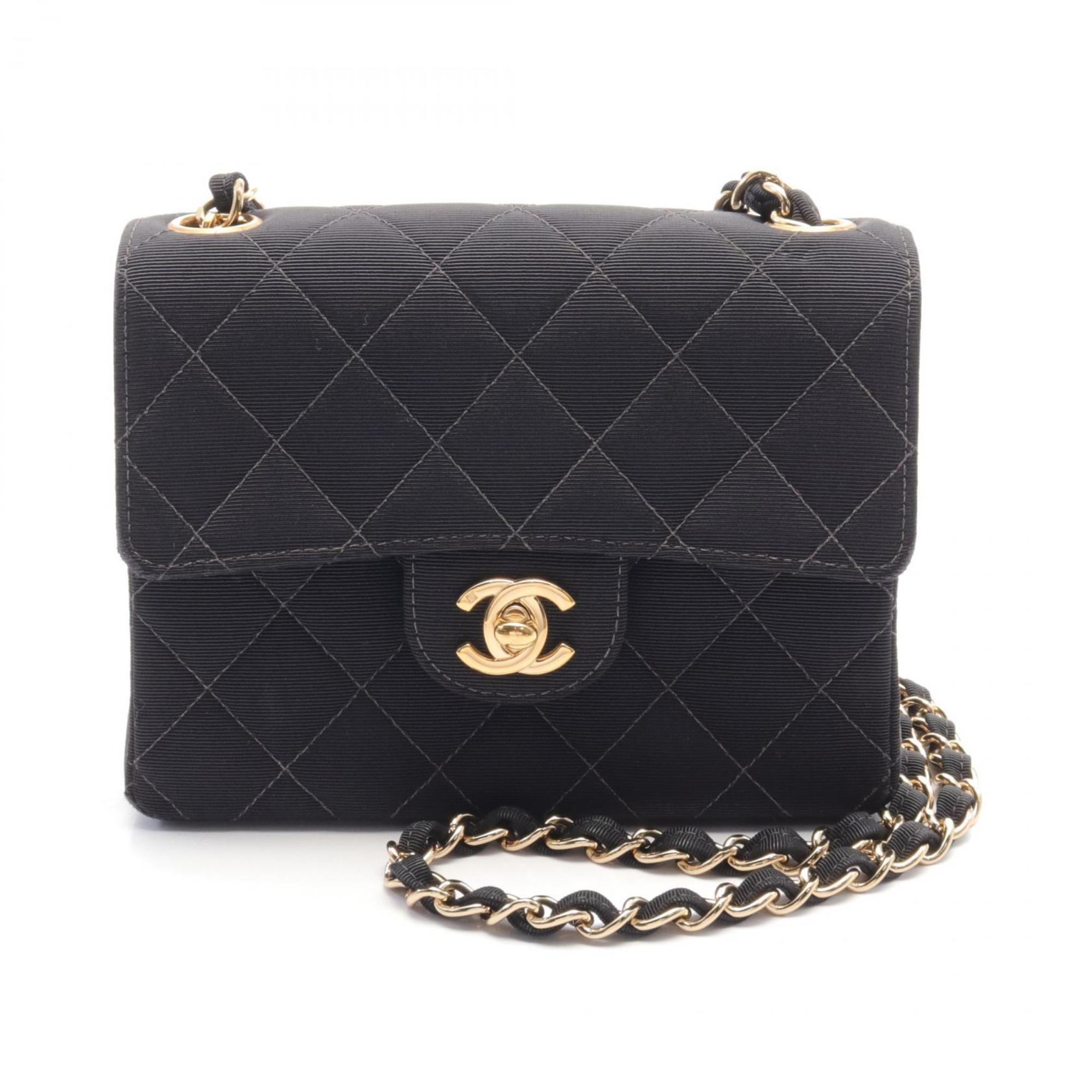 CHANEL Matelasse Shoulder Bag Canvas Women's Black A35200