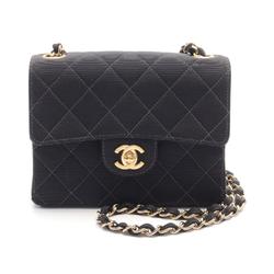 CHANEL Matelasse Shoulder Bag Canvas Women's Black A35200