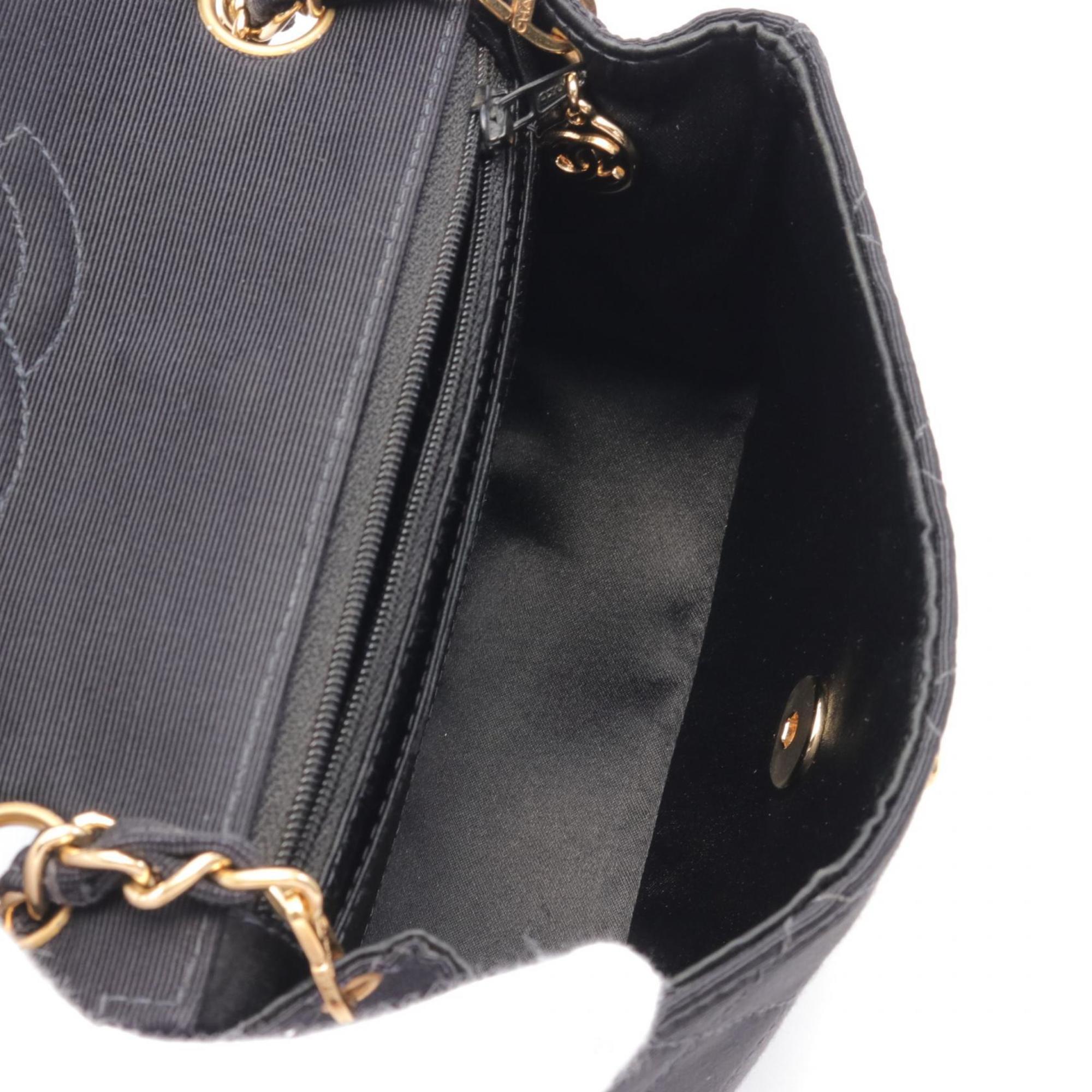 CHANEL Matelasse Shoulder Bag Canvas Women's Black A35200