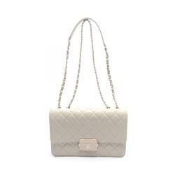 CHANEL Beauty Lock Shoulder Bag Leather Women's Beige A93223