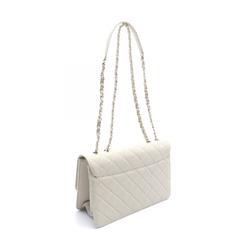 CHANEL Beauty Lock Shoulder Bag Leather Women's Beige A93223