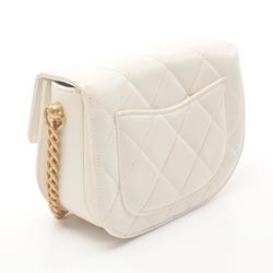 CHANEL Matelasse Shoulder Bag Caviar Skin (Grained Calf) Women's White