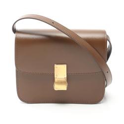 CELINE Classic Teen Box Shoulder Bag Leather Women's Brown 192523DLS04FG