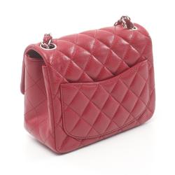 CHANEL Matelasse Shoulder Bag Leather Women's Red