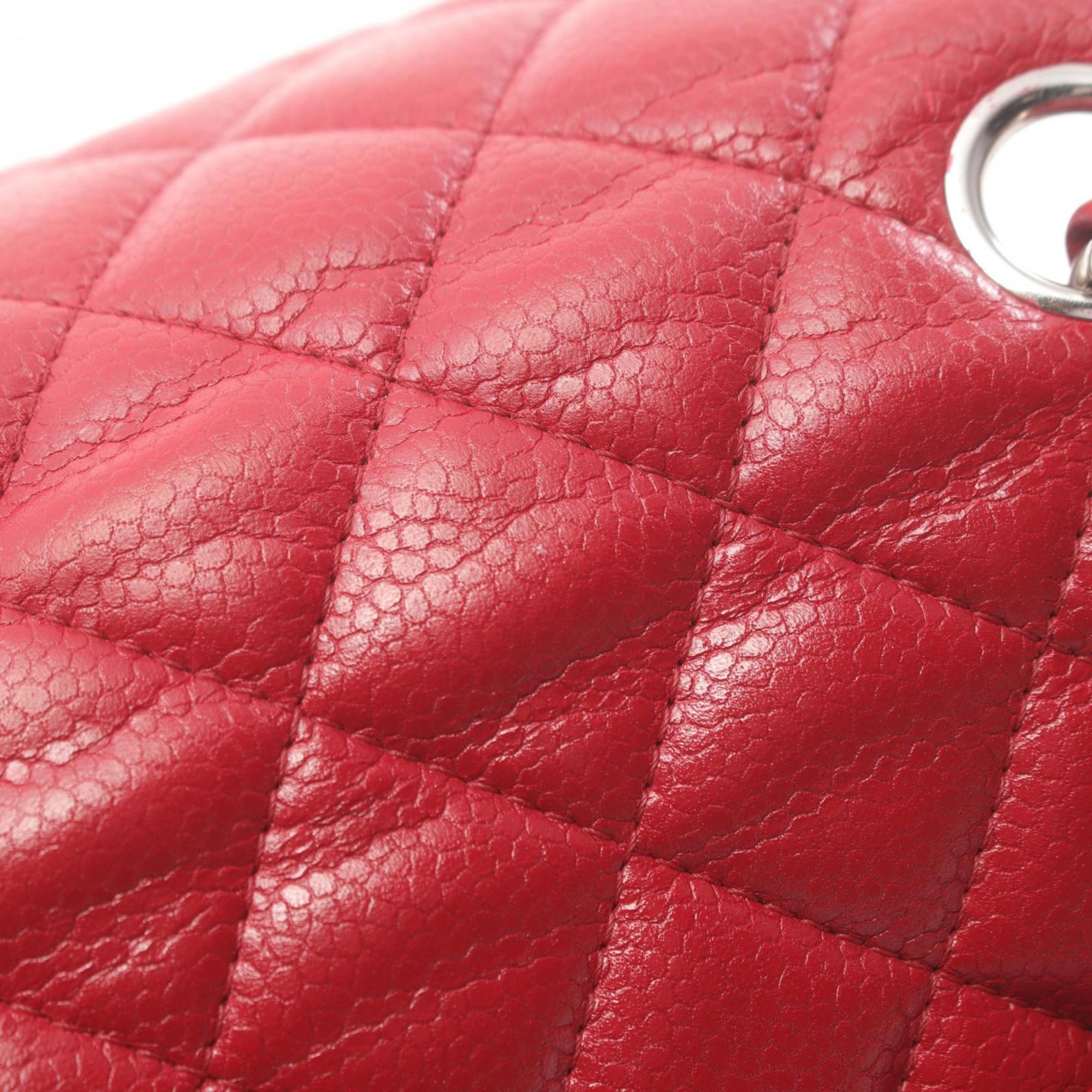 CHANEL Matelasse Shoulder Bag Leather Women's Red