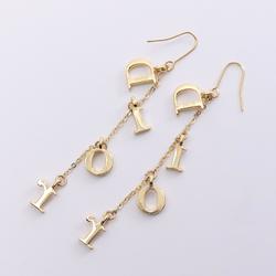 Christian Dior Dior Earrings GP (Gold Plated) Rhinestones Women's Gold Clear