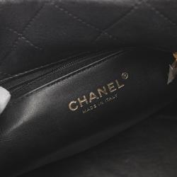 CHANEL Matelasse Shoulder Bag Leather Women's Black AS2390