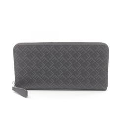 Dunhill Signature Round Long Wallet Coated Canvas Leather Men's Black 21R2180LT001R