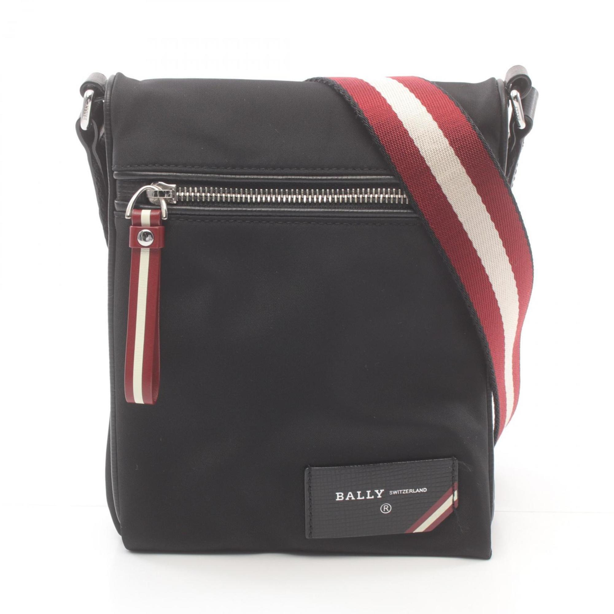 BALLY Shoulder Bag Nylon Leather Men's Black