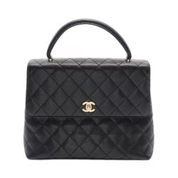 CHANEL Matelasse Handbag Bag Caviar Skin (Grained Calf) Women's Black A12397