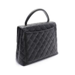 CHANEL Matelasse Handbag Bag Caviar Skin (Grained Calf) Women's Black A12397