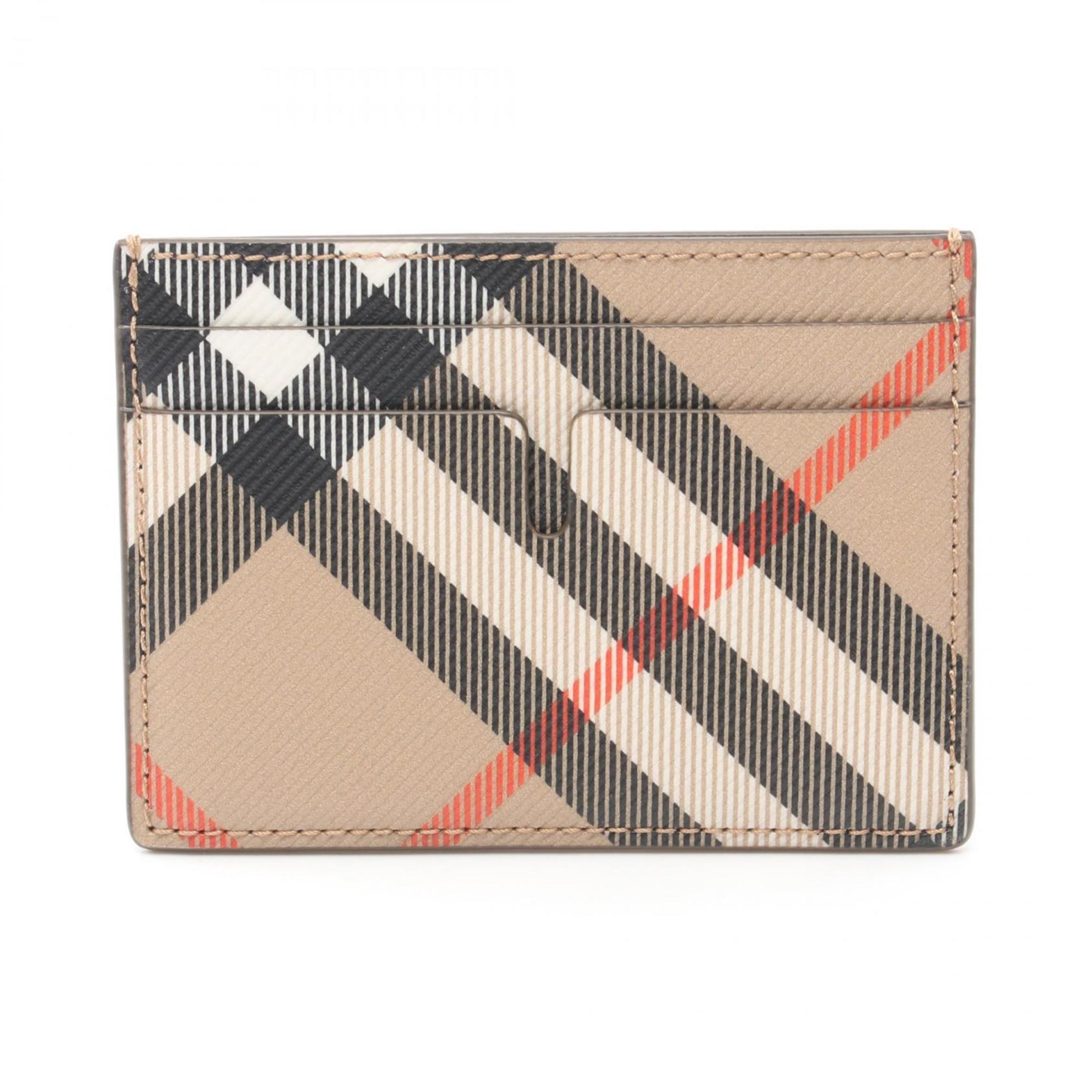 Burberry Check Card Holder Business Holder/Card Case Coated Canvas Women's Beige Multicolor 8091914