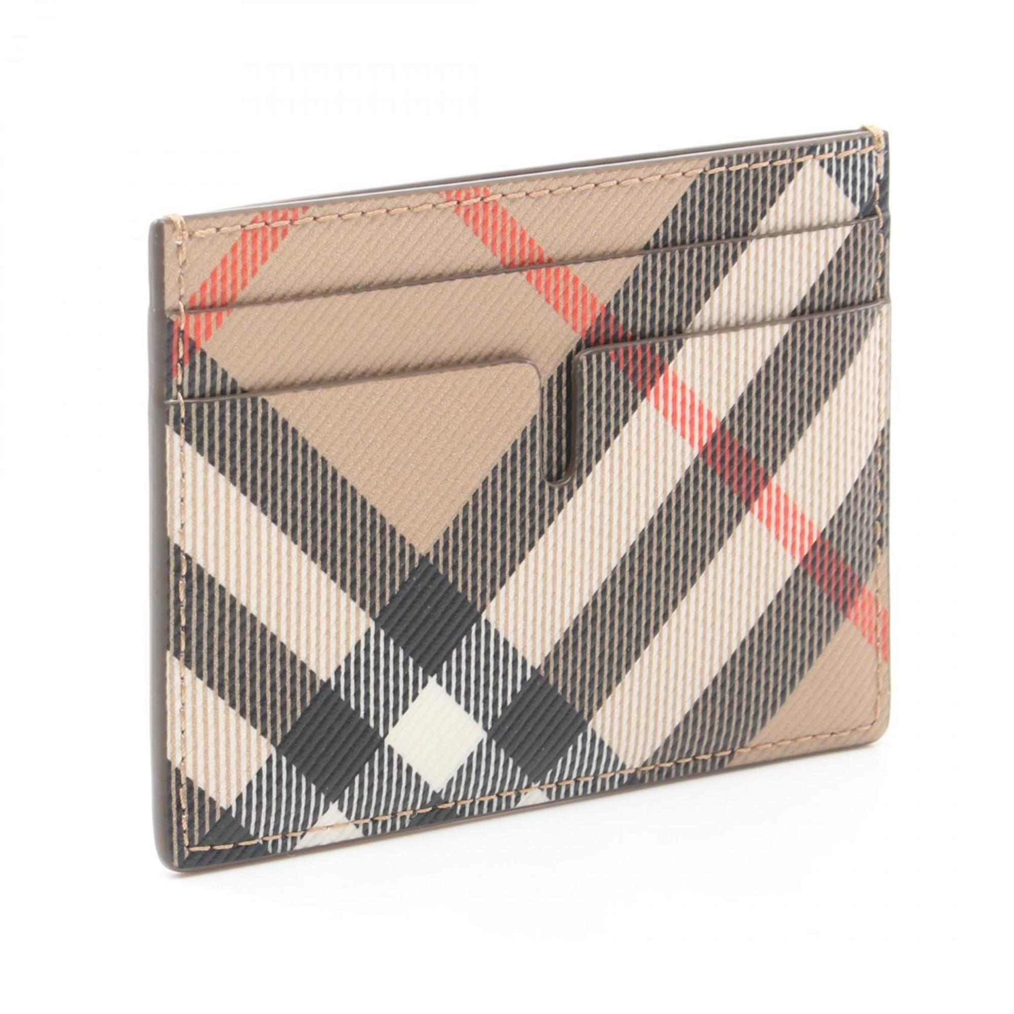 Burberry Check Card Holder Business Holder/Card Case Coated Canvas Women's Beige Multicolor 8091914