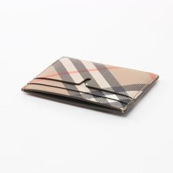 Burberry Check Card Holder Business Holder/Card Case Coated Canvas Women's Beige Multicolor 8091914