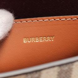 Burberry Shoulder Bag, Coated Canvas, Leather, Women's, Beige, Brown, Multicolor, 8094435