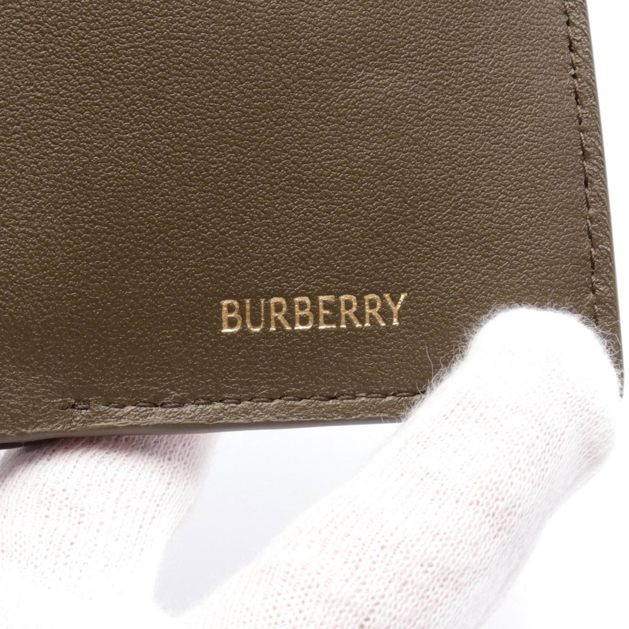 Burberry Check Tri-fold Wallet Coated Canvas Women's Brown Black Multicolor 8095291