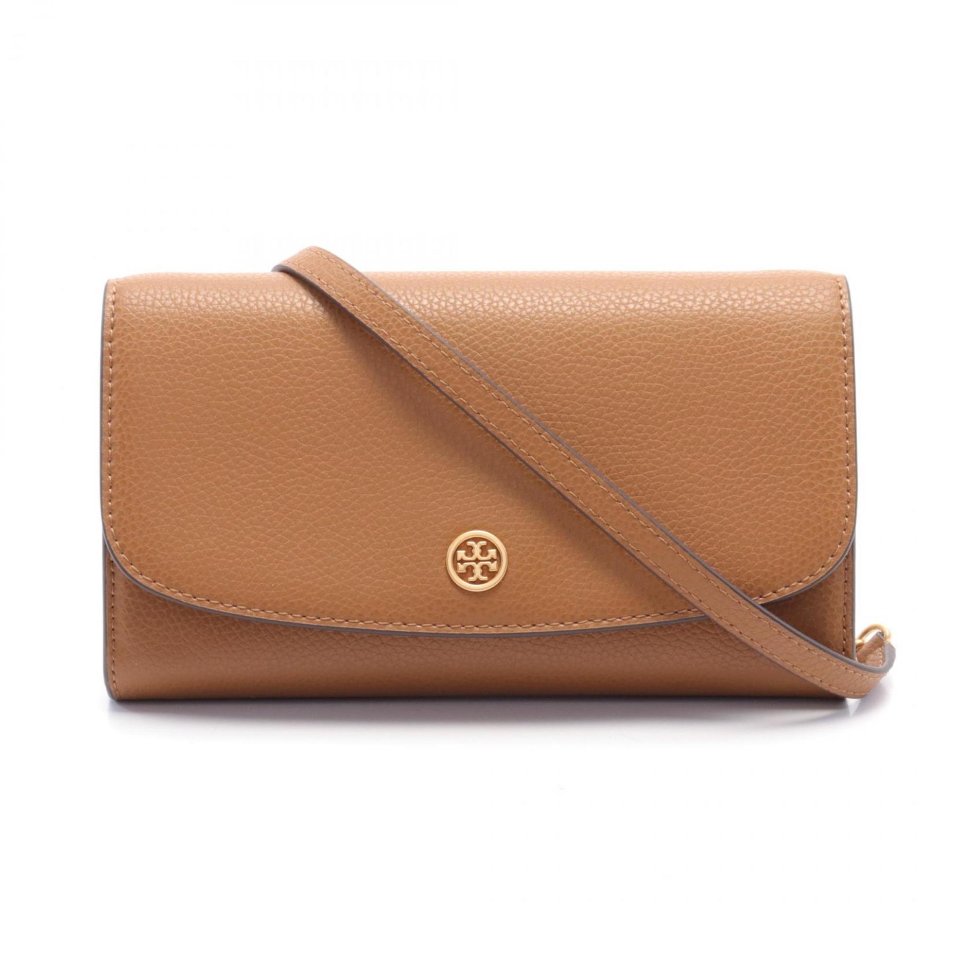 Tory Burch ROBINSON Shoulder Bag Leather Women's Brown 146367202