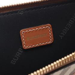 Burberry Large Check Business Card Holder/Card Case Coated Canvas Leather Women's Brown Multicolor 8073978