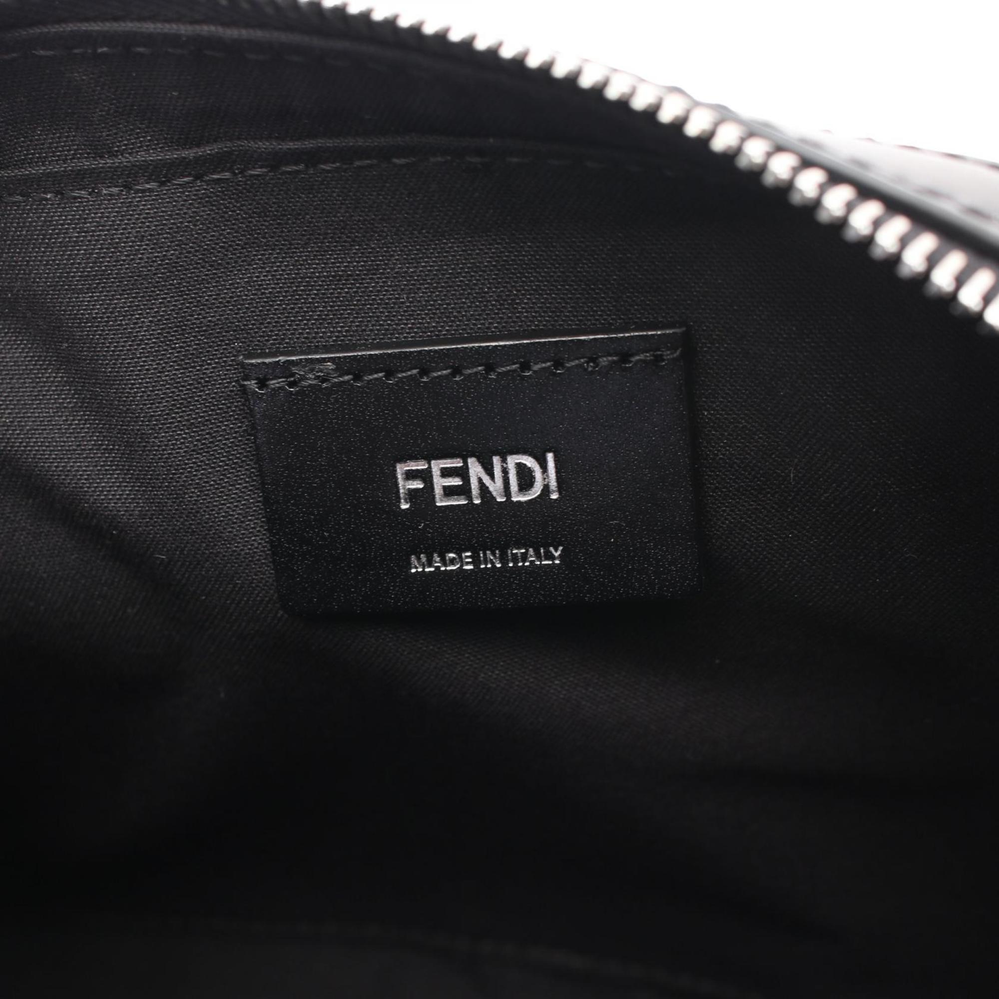 FENDI Diagonal Camera Case Medium Shoulder Bag Leather Men's Black 7M0286AQW1F0GXN