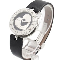 BVLGARI B-zero1 Watch Stainless Steel Leather Strap Women's Black Silver BZ30S