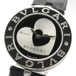 BVLGARI B-zero1 Watch Stainless Steel Leather Strap Women's Black Silver BZ30S