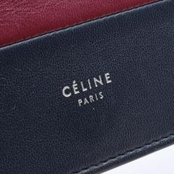 CELINE FRAME Evening Clutch Shoulder Bag Leather Women's Navy Bordeaux 107773