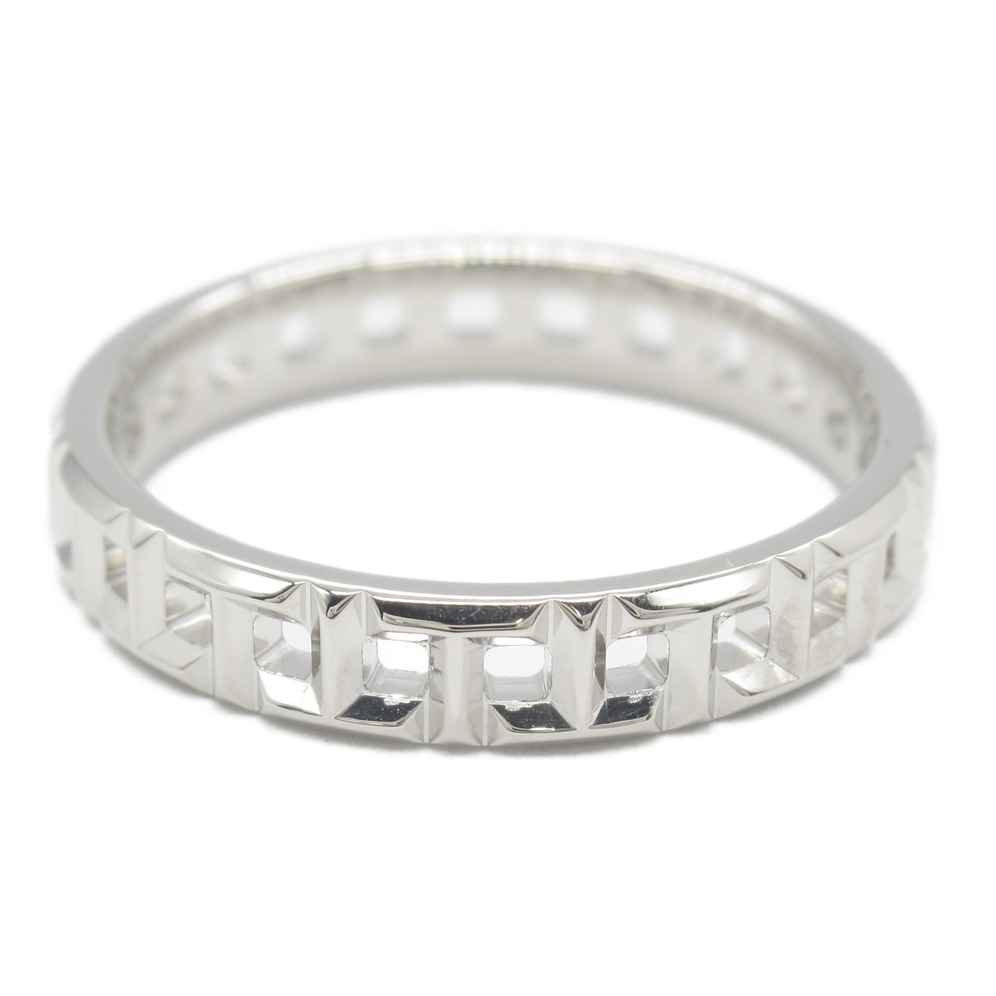 Tiffany & Co. T True Narrow Ring, K18WG (White Gold), Women's, Silver