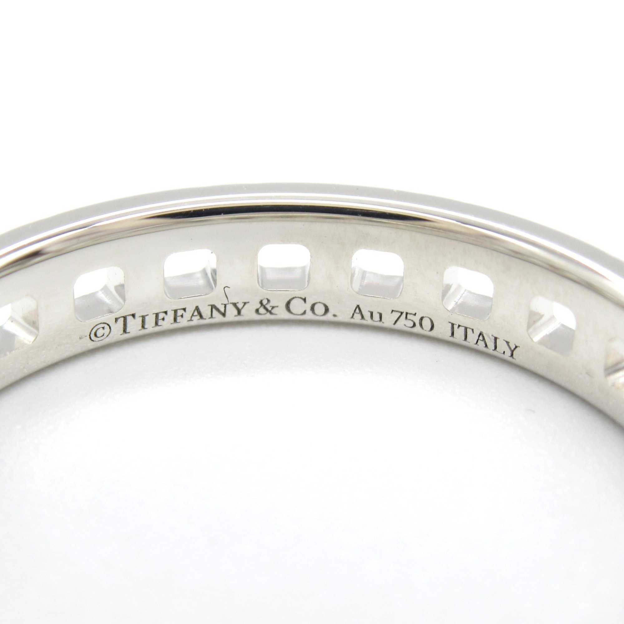 Tiffany & Co. T True Narrow Ring, K18WG (White Gold), Women's, Silver