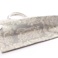 Christian Dior Dior BO TOTE Book Tote Large Toile de Jouy Bag Canvas Women's Gray Ivory