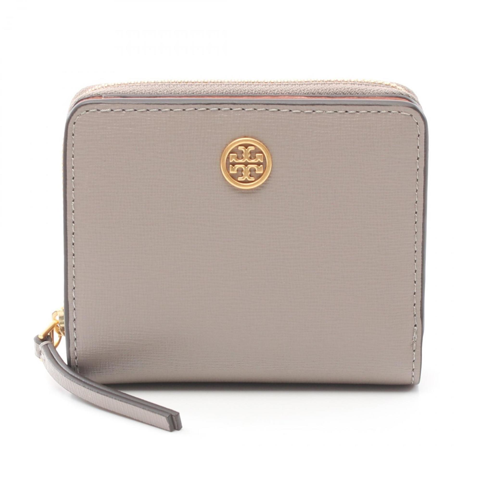 Tory Burch ROBINSON Bifold Wallet, Leather, Women's, Beige, 88731082