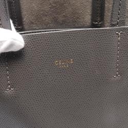 CELINE Vertical Small Cabas Tote Bag Leather Women's Grey 18981