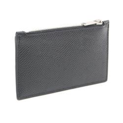 CELINE Compact Zipped Card Holder Business Holder/Card Case Leather Women's Black 10B683BEL