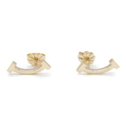 Tiffany & Co. T Smile Earrings, K18PG (pink gold), ladies' gold