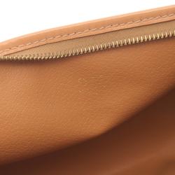 CELINE Macadam Second Bag Clutch Coated Canvas Leather Women's Brown