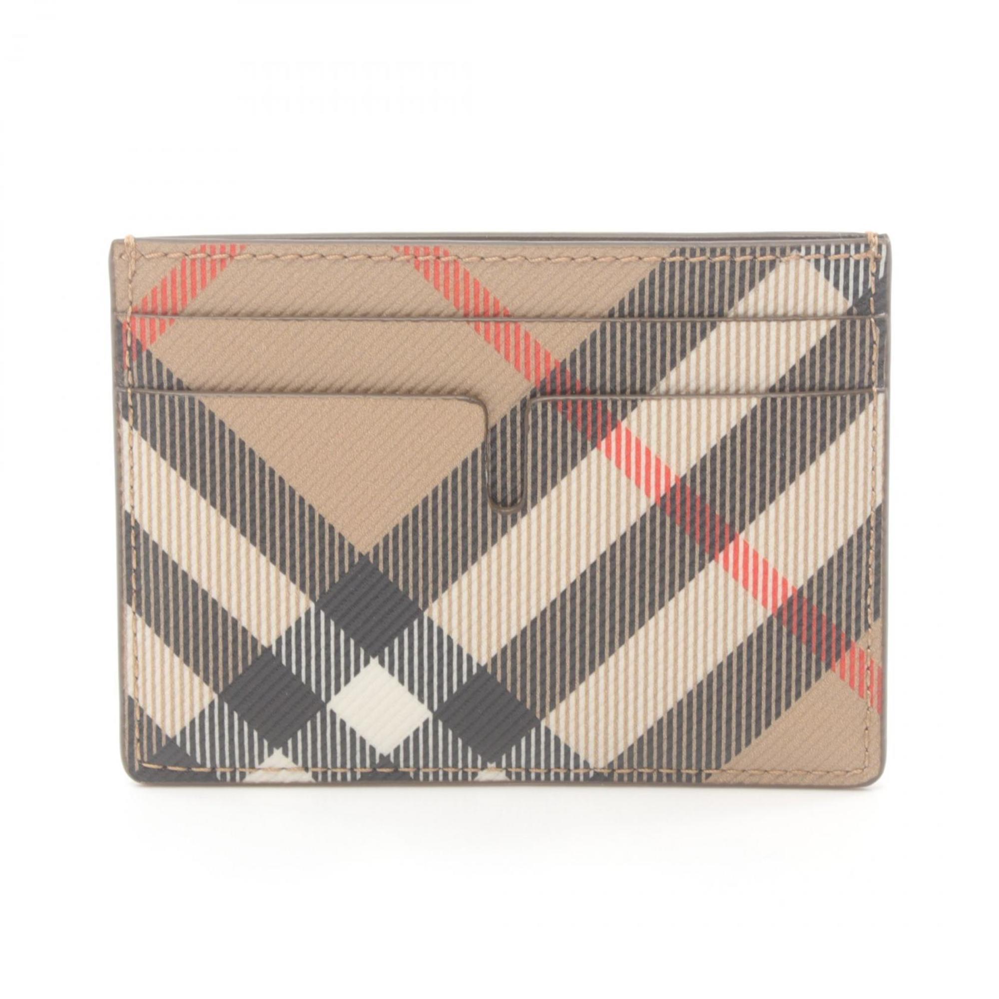 Burberry Check Card Holder Business Holder/Card Case Coated Canvas Women's Beige Multicolor 8091914