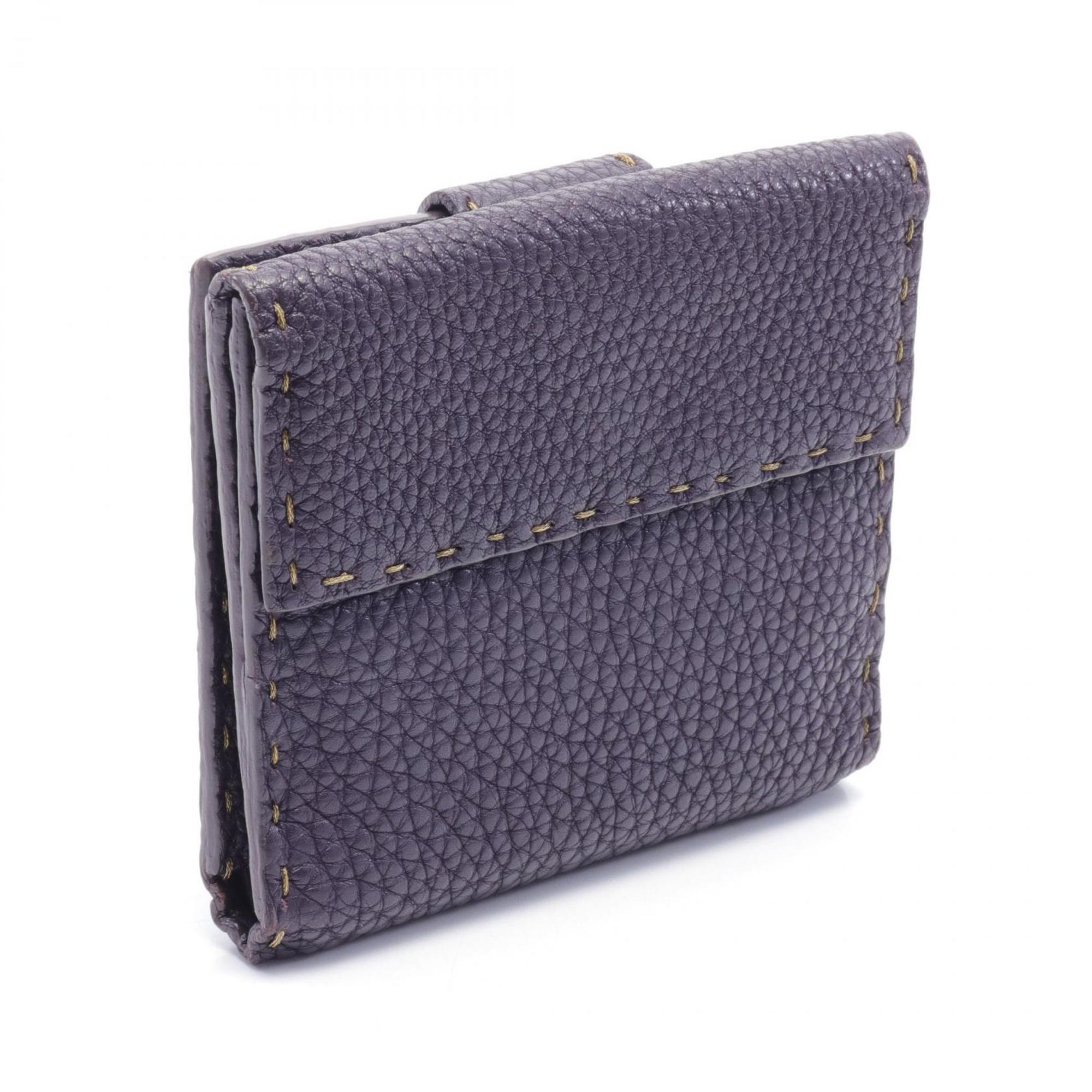 FENDI Bi-fold wallet Leather Women's Purple