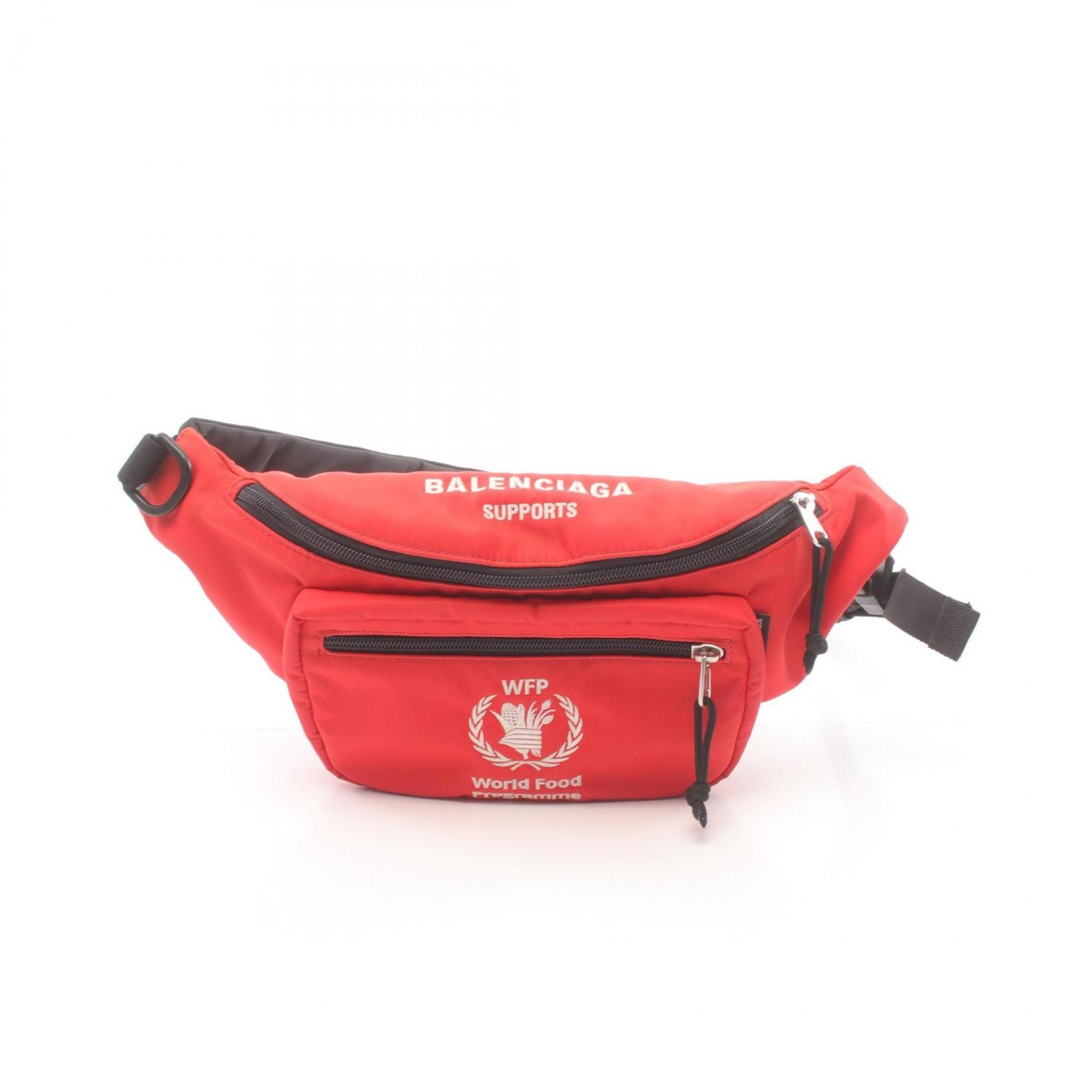 BALENCIAGA WORLD FOOD PROGRAMME Waist Bag Body Nylon Men Women Red 539522 eLADY Globazone