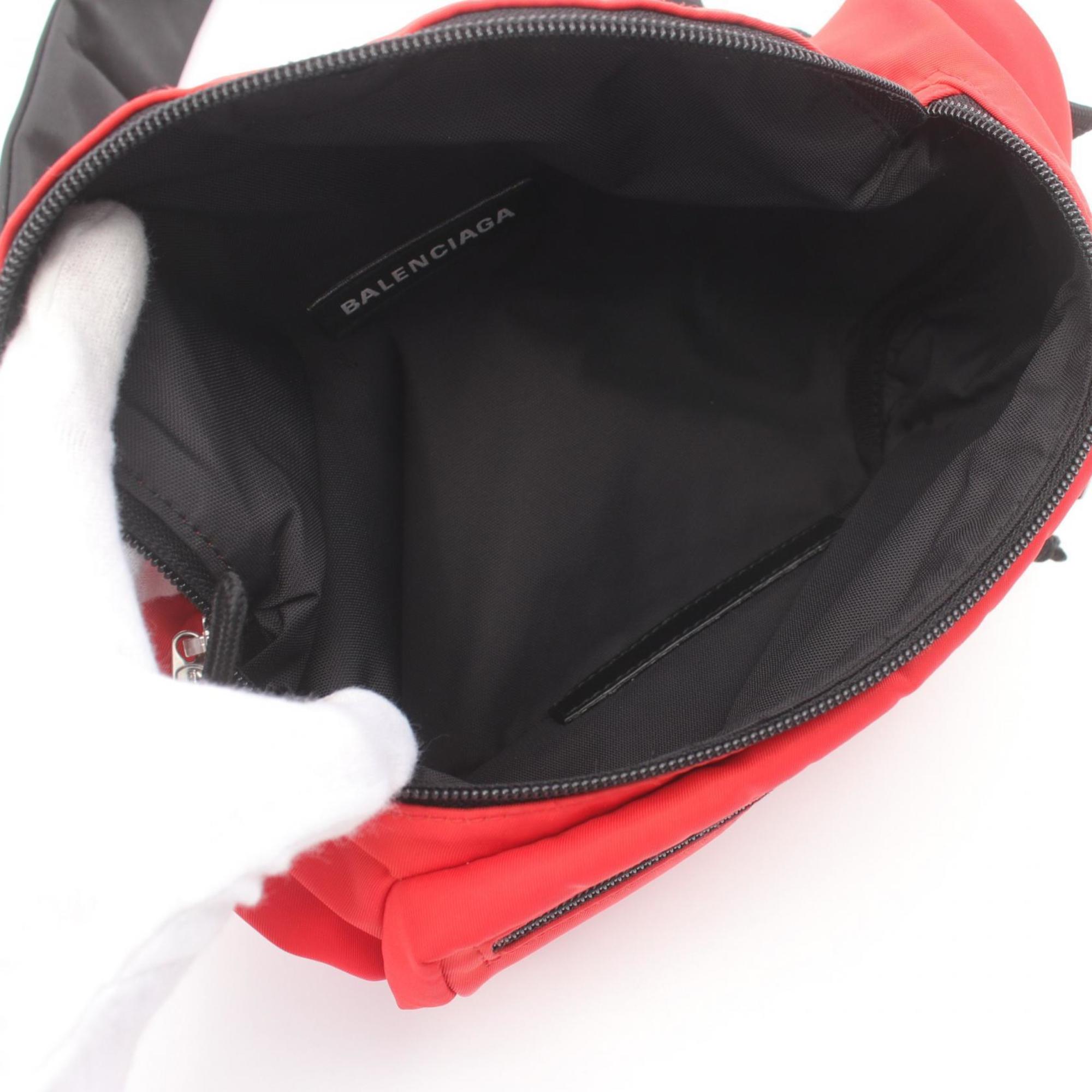 BALENCIAGA WORLD FOOD PROGRAMME Waist Bag Body Nylon Men Women Red 539522